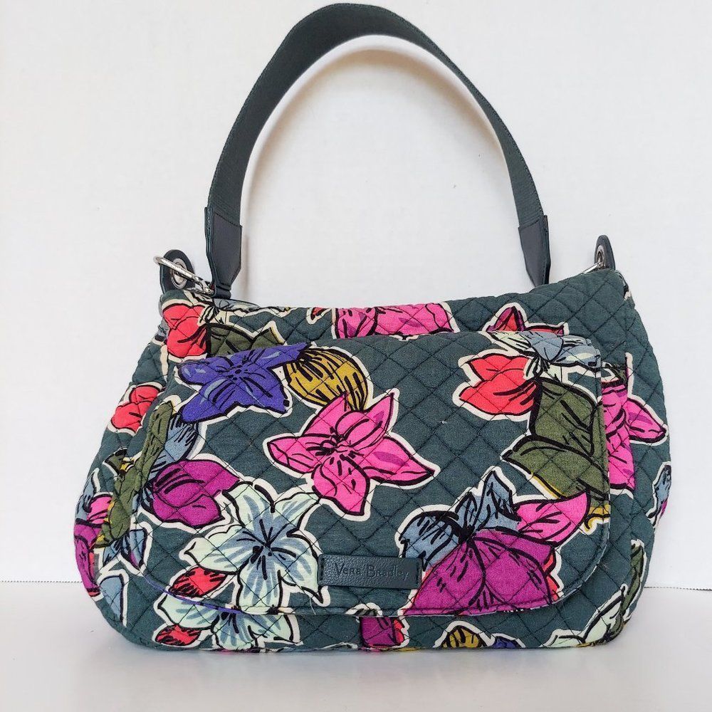 VERA BRADLEY Adorable Blue Green Floral Shoulder Bag